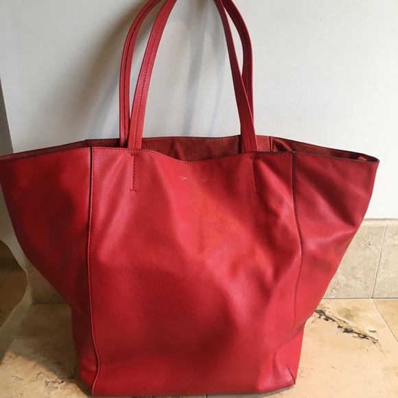 Celine Handbags - Authentic Celine Cabas Phantom Tote - Red - Cheap!